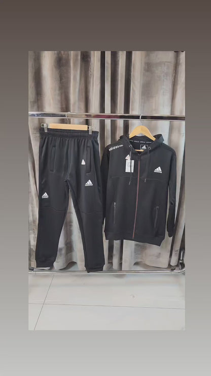 Adi - Neo Panel Black Tracksuit